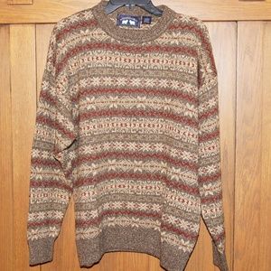 Men's Woods & Gray Silk Blend Ski Sweater Sz L